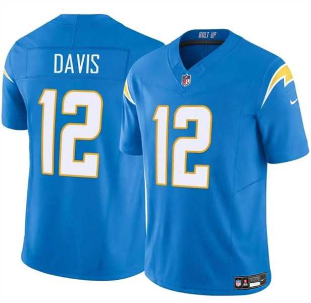 Men & Women & Youth Los Angeles Chargers #12 Derius Davis Blue 2024 F.U.S.E. Vapor Limited Football Stitched Jersey